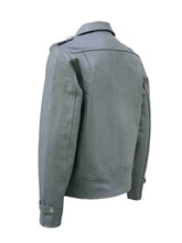 Grey Biker Genuine Leather Jacket